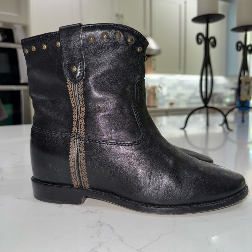 Isabel Marant Wedge Black Weatern Boots